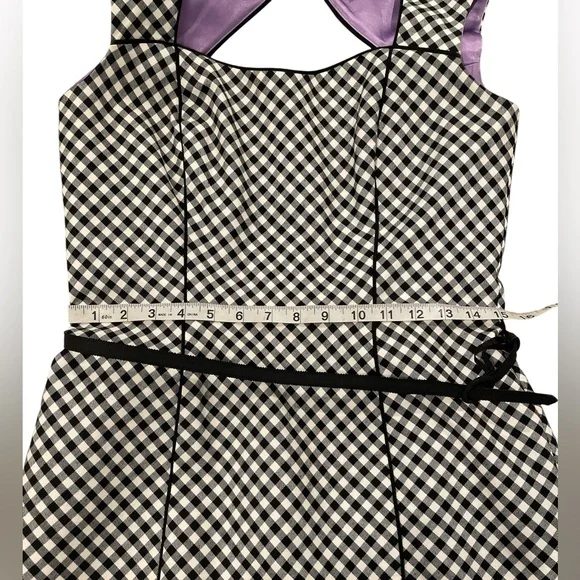 White House Black Market Sleeveless Black/White Gingham Sheath Dress Size 8 - Picture 12 of 12